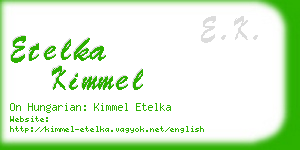 etelka kimmel business card